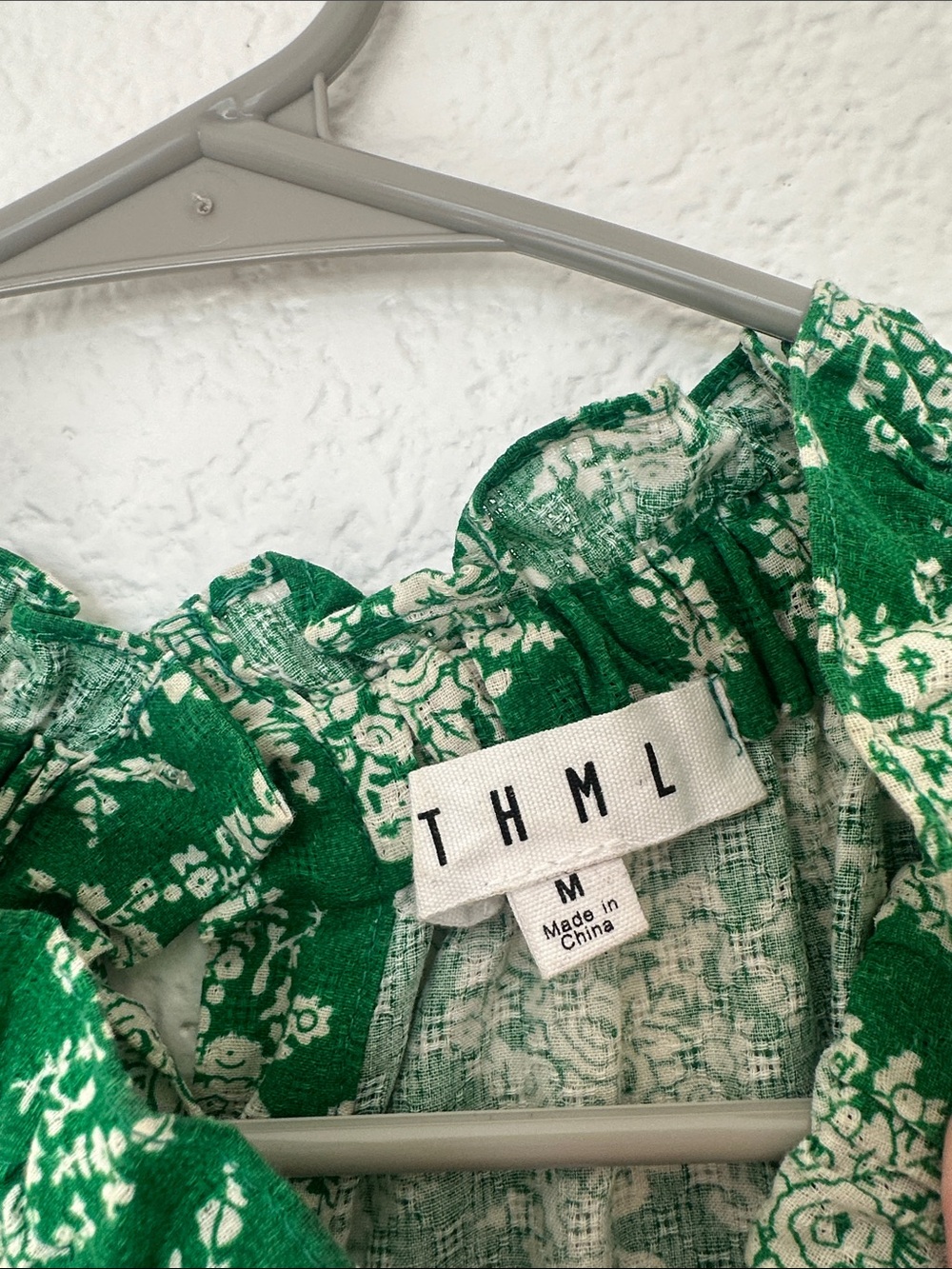 THML floral embroidered puff sleeve mock neck detail top! - Picture 7 of 10
